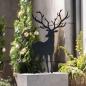 Preview: Deko Figur "Hirsch" aus Metall, schwarz, 72 cm hoch, Weihnachtsdeko, Tierfigur, Winterdeko, Hirschfigur
