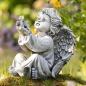 Preview: Figur "Engel" aus Polyresin, wetterfest, Engelfigur sitzend, 20 cm hoch, Weihnachtsdeko, Outdoor Gartendeko, Grabschmuck