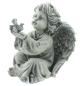 Preview: Figur "Engel" aus Polyresin, wetterfest, Engelfigur sitzend, 20 cm hoch, Weihnachtsdeko, Outdoor Gartendeko, Grabschmuck