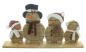 Preview: Winterdeko "Schneemannbande" aus Holz, 45 cm breit, Holzdeko Weihnachten, Weihnachtsdeko Schneemann