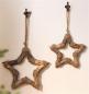 Preview: 2x Dekohänger Stern "Shabby-Chic" aus recyceltem Holz & Jute, Ø 26 + 33 cm groß, Hänger Weihnachten, Weihnachtsbaumschmuck, Weihnachtsdeko