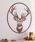 Preview: Wanddeko "Hirsch" aus Metall mit Rost Finish, 45 x 50 cm, Wandbild, Wandschmuck, Metalldeko