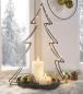 Preview: Dekoschale "Tannenbaum" aus Metall, schwarz, Deko-Tablett Ø 25 cm mit Baum Silhoutte, 49 cm hoch, Obstschale, Obstkorb