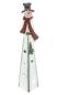 Preview: Winterdeko "Schneemann" aus Metall, Teelichthalter, 70 cm hoch, Outdoor Weihnachtsdeko, Gartendeko