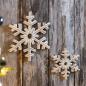 Preview: 2x Dekohänger "Schneeflocke" aus Mango Holz, weiß gekalkt, Ø 16 + 22 cm, Weihnachtsbaumschmuck, Weihnachtsdeko