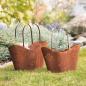 Preview: 2x Pflanzer "Tasche" aus Metall mit Rost Finish, Pflanztopf in Taschenform, Pflanzgefäß, Gartendeko für Draußen, Pflanztasche