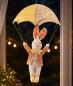 Preview: Hase "Fallschirmspringer" Dekofigur für Ostern, 65 cm hoch, Osterhase hängend, Hängedeko, Osterdeko zum Aufhängen