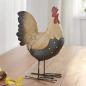 Preview: Dekofigur "Hahn" aus Polyresin, Osterdeko 22 cm hoch, nostalgische Gartendeko für Ostern