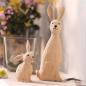 Preview: Hasenfigur "Hasenmutter mit Kind" im 2er Set, Osterdeko aus Holz, 11 + 20 cm hoch, Osterhase Deko Figur, Osterfigur sitzend