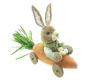Preview: Dekofigur "Hoppelmobil" Osterhase in Karotte, Osterdeko aus Stroh & Textil, 39 cm lang, Osterfigur, Deko Ostern