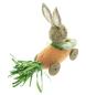 Preview: Dekofigur "Hoppelmobil" Osterhase in Karotte, Osterdeko aus Stroh & Textil, 39 cm lang, Osterfigur, Deko Ostern