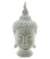 Preview: Buddha Figur "Relax" Gartendeko aus Magnesiumoxid, braun / weiß gekalkt, Buddha Kopf 32 cm groß