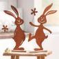 Preview: 2x Hasenfigur "Rosthase" aus Metall mit Rost Finish, 37 + 38 cm groß, Osterdeko, Osterhase, Deko Figur, Osterfigur