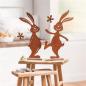 Preview: 2x Hasenfigur "Rosthase" aus Metall mit Rost Finish, 37 + 38 cm groß, Osterdeko, Osterhase, Deko Figur, Osterfigur