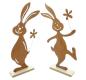 Preview: 2x Hasenfigur "Rosthase" aus Metall mit Rost Finish, 37 + 38 cm groß, Osterdeko, Osterhase, Deko Figur, Osterfigur