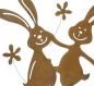 Preview: 2x Hasenfigur "Rosthase" aus Metall mit Rost Finish, 37 + 38 cm groß, Osterdeko, Osterhase, Deko Figur, Osterfigur