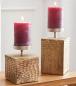 Preview: 2x Kerzenständer "Holzblock" aus Mango Holz für Stumpenkerzen, Kerzenhalter 14 + 19 cm hoch, Kerzensäule, Holzsäule