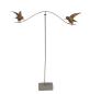 Preview: Gartenstecker "Vogelwippe" aus Metall mit Echt Rost Finish, 125 cm hoch, Dekostecker wetterfest, Outdoor Gartendeko für Draußen