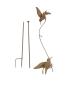 Preview: Gartenstecker "Vogelwippe" aus Metall mit Echt Rost Finish, 125 cm hoch, Dekostecker wetterfest, Outdoor Gartendeko für Draußen