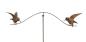 Preview: Gartenstecker "Vogelwippe" aus Metall mit Echt Rost Finish, 125 cm hoch, Dekostecker wetterfest, Outdoor Gartendeko für Draußen