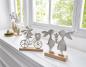 Preview: Osterfiguren "Hasenpaar mit Blumen" Osterhasen aus Aluminium, silber mit Antik Finish, 24x20 cm, Osterdeko, Deko Figur