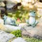 Preview: 2x Dekofigur "Frosch" aus Porzellan, glänzend grün, Outdoor Gartendeko, Froschfigur für draußen