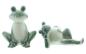 Preview: 2x Dekofigur "Frosch" aus Porzellan, glänzend grün, Outdoor Gartendeko, Froschfigur für draußen