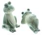 Preview: 2x Dekofigur "Frosch" aus Porzellan, glänzend grün, Outdoor Gartendeko, Froschfigur für draußen