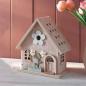 Preview: Dekofigur "Haus" aus Filz, beige, 24 cm hoch, Filzhaus, Dekohaus, Frühlingsdeko, Deko-Häuschen