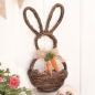 Preview: Wandkorb "Hase" aus Rattan, 45 cm hoch, Wandpflanzer, Hängekorb, Osterdeko, Flechtkorb, Aufbewahrungskorb