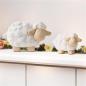 Preview: 2x Dekofigur "Schäfchen" aus Porzellan, beige / weiß, Deko Schaf & Lamm, Osterdeko, kleine Osterfiguren