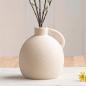 Preview: Dekovase "Krug" aus Porzellan, creme, kleine Blumenvase, Tischvase für Trockenblumen, Zweige & Äste, Vase