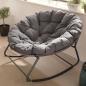 Preview: Schaukelsessel "Relax" In & Outdoor Relaxsessel, Schaukelstuhl mit Sitzkissen, Anthrazit grau, wetterfest für Garten, Balkon & Terrasse, Gartenstuhl
