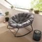 Preview: Schaukelsessel "Relax" In & Outdoor Relaxsessel, Schaukelstuhl mit Sitzkissen, Anthrazit grau, wetterfest für Garten, Balkon & Terrasse, Gartenstuhl