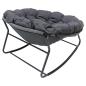 Preview: Schaukelsessel "Relax" In & Outdoor Relaxsessel, Schaukelstuhl mit Sitzkissen, Anthrazit grau, wetterfest für Garten, Balkon & Terrasse, Gartenstuhl