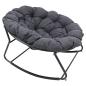 Preview: Schaukelsessel "Relax" In & Outdoor Relaxsessel, Schaukelstuhl mit Sitzkissen, Anthrazit grau, wetterfest für Garten, Balkon & Terrasse, Gartenstuhl