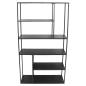 Preview: Regal "Classico" Bücherregal aus Metall, schwarz, Wohnzimmer Deko-Regal, Standregal, 6 Ebenen, 90 x 30 x 160 cm, Blumenrgal, Büroregal