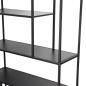 Preview: Regal "Classico" Bücherregal aus Metall, schwarz, Wohnzimmer Deko-Regal, Standregal, 6 Ebenen, 90 x 30 x 160 cm, Blumenrgal, Büroregal