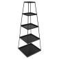 Preview: Steckregal "Industrial" aus Metall, schwarz, Pyramide mit 4 Ebenen, Metallregal, Standregal für Wohnzimmer, Schlafzimmer, Deko, Stufenregal