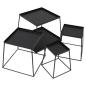 Preview: Steckregal "Industrial" aus Metall, schwarz, Pyramide mit 4 Ebenen, Metallregal, Standregal für Wohnzimmer, Schlafzimmer, Deko, Stufenregal