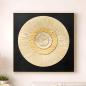 Preview: 3D Wanddeko "Golden Circle" aus Metall, gold & schwarz, 56x56 cm, Metallbild, Wandbild, Wandschmuck
