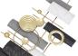 Preview: 3D Wanddeko "Aesthetic" aus Metall, schwarz & gold, 77x39 cm, Wandbild, Wandschmuck, Metallbild