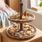 Preview: Etagere "Akazie" aus Holz 2 Etagen, mit Griff, Servierplatte für Obst & Gebäck, Cupcake Ständer