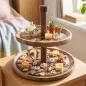 Preview: Etagere "Akazie" aus Holz 2 Etagen, mit Griff, Servierplatte für Obst & Gebäck, Cupcake Ständer