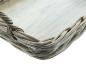 Preview: großes Tablett "Koboo Grey" aus Rattan, grau, mit Griffen, 50x35 cm, Serviertablett, Korbtablett rechteckig, Kaffeetablett