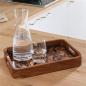 Preview: Tablett "Akazie" aus Holz mit Rand & Griffen, 35x25 cm, Serviertablett, Holztablett rechteckig, Kaffeetablett