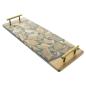 Preview: Tablett "Akazie" aus Holz mit Griffen in Messing, 43x15 cm, Serviertablett, Holztablett rechteckig, Kaffeetablett