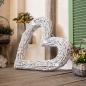 Preview: großes Dekoherz "Romance" aus Rebenzweigen, weiß gekalkt, Ø 70 cm, Dekokranz, Türkranz, Wandkranz, Herzdeko