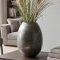 Preview: Dekovase "Antik" aus Metall, grau / gold, Blumenvase 24 cm hoch, Tischvase für Trockenblumen, Zweige & Äste, Vase