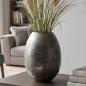 Preview: Dekovase "Antik" aus Metall, grau / gold, Blumenvase 24 cm hoch, Tischvase für Trockenblumen, Zweige & Äste, Vase